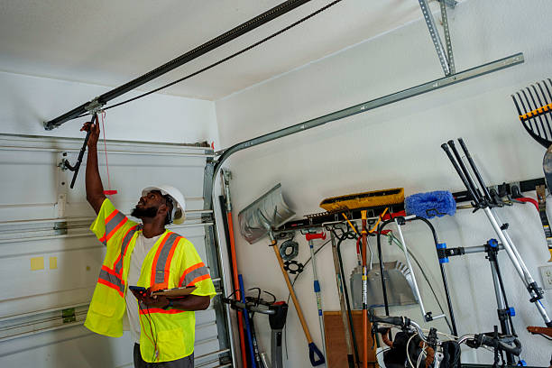 Professional Garage Door Maintenance technician working in Pomona, NY